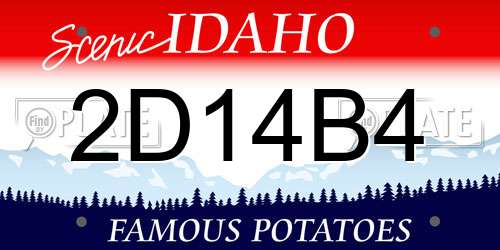 2D14B4 Idaho License Plate