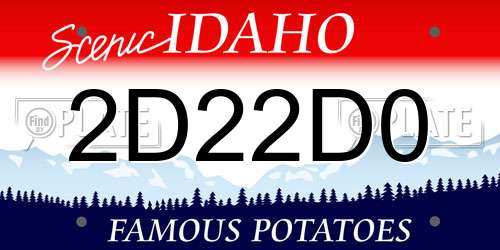 2D22D0 Idaho License Plate