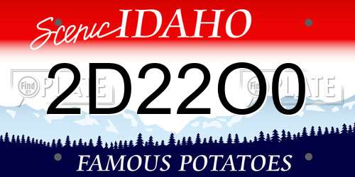 2D22O0 Idaho License Plate
