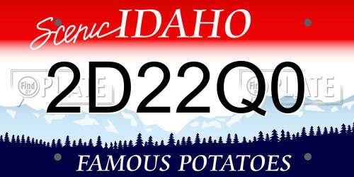 2D22Q0 Idaho License Plate