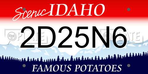 2D25N6 Idaho License Plate