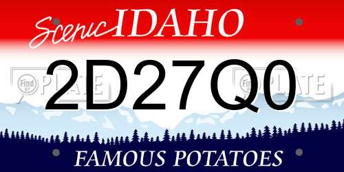 2D27Q0 Idaho License Plate