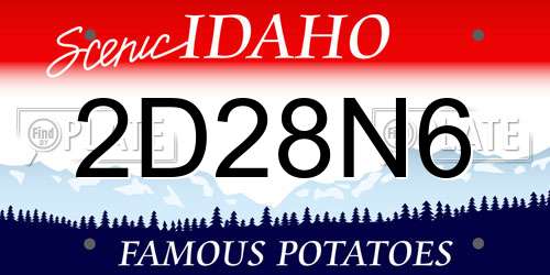 2D28N6 Idaho License Plate