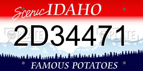 2D34471 Idaho License Plate