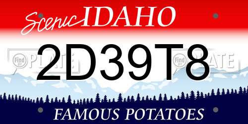 2D39T8 Idaho License Plate