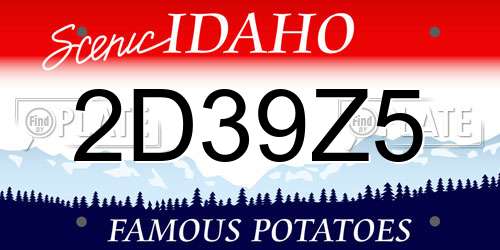 2D39Z5 Idaho License Plate