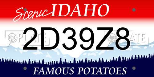 2D39Z8 Idaho License Plate