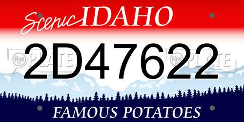 2D47622 Idaho License Plate