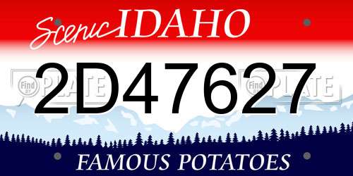 2D47627 Idaho License Plate