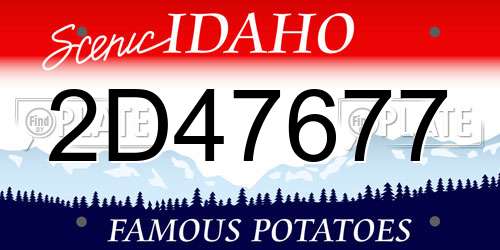 2D47677 Idaho License Plate