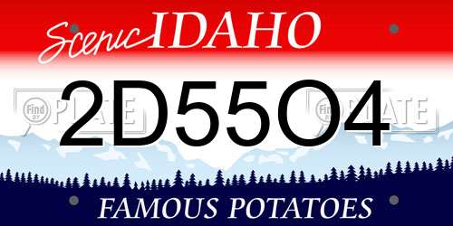 2D55O4 Idaho License Plate