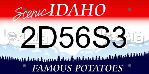 2D56S3 Idaho License Plate