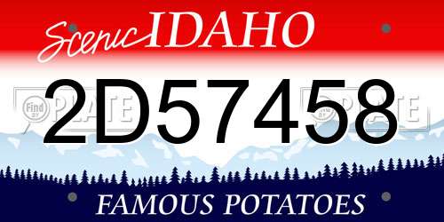 2D57458 Idaho License Plate