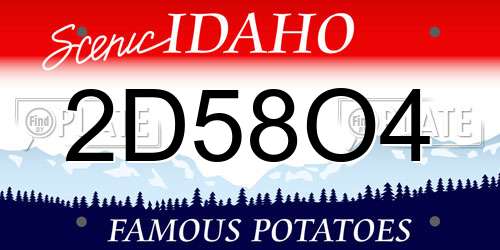 2D58O4 Idaho License Plate