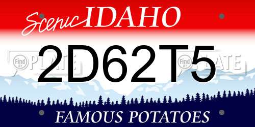 2D62T5 Idaho License Plate