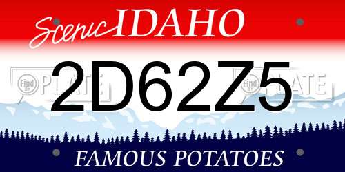 2D62Z5 Idaho License Plate