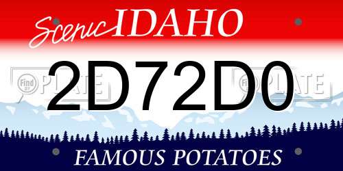 2D72D0 Idaho License Plate
