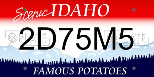 2D75M5 Idaho License Plate