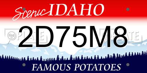 2D75M8 Idaho License Plate