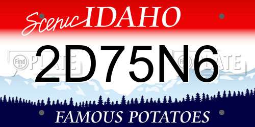 2D75N6 Idaho License Plate