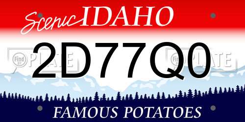 2D77Q0 Idaho License Plate