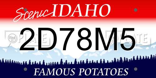 2D78M5 Idaho License Plate