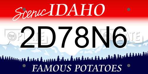 2D78N6 Idaho License Plate