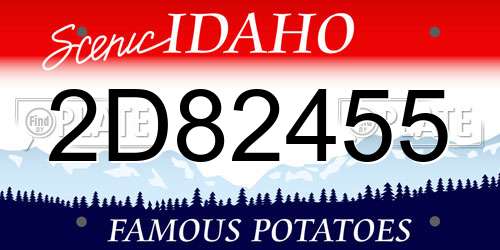 2D82455 Idaho License Plate