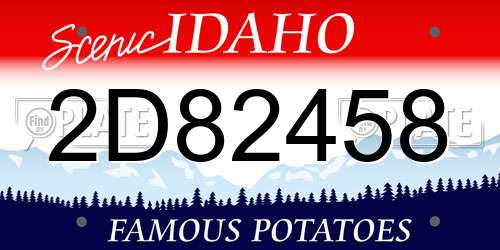 2D82458 Idaho License Plate