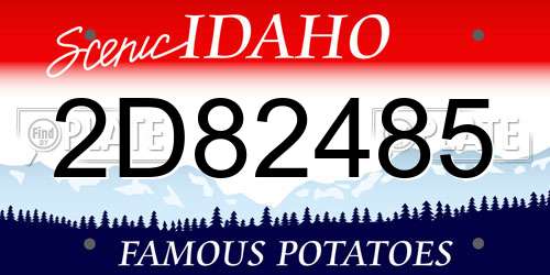 2D82485 Idaho License Plate