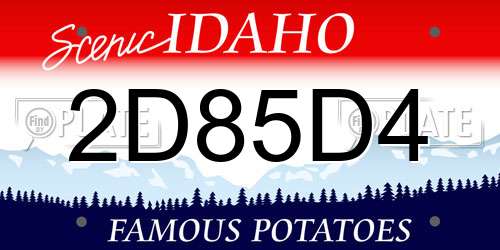 2D85D4 Idaho License Plate