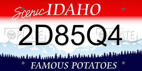2D85Q4 Idaho License Plate