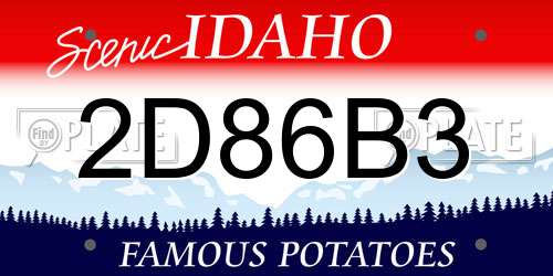 2D86B3 Idaho License Plate