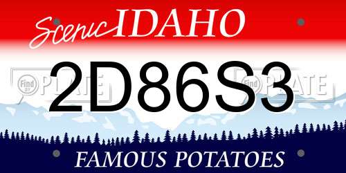 2D86S3 Idaho License Plate