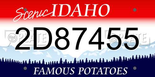 2D87455 Idaho License Plate