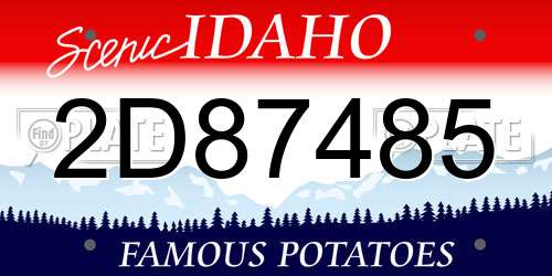 2D87485 Idaho License Plate