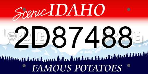 2D87488 Idaho License Plate