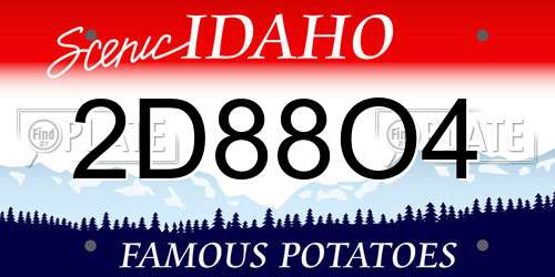 2D88O4 Idaho License Plate