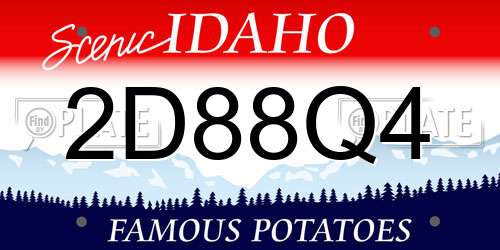 2D88Q4 Idaho License Plate