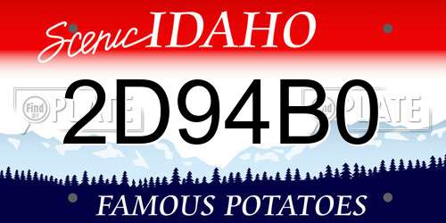 2D94B0 Idaho License Plate