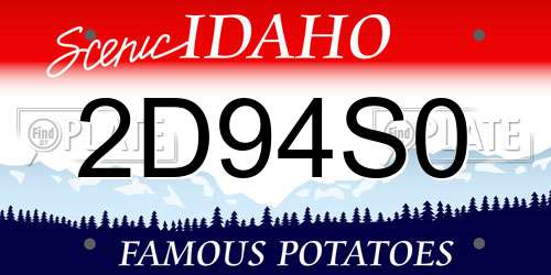 2D94S0 Idaho License Plate