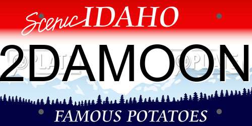 2DAMOON Idaho License Plate