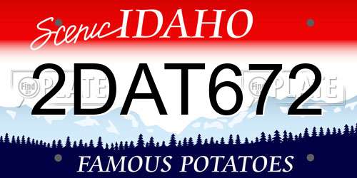 2DAT672 Idaho License Plate