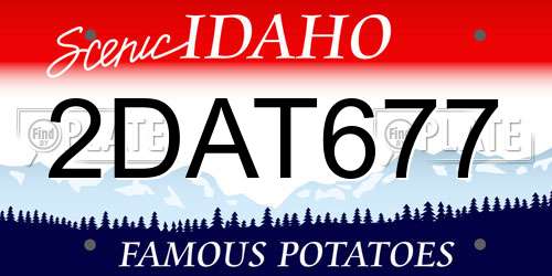 2DAT677 Idaho License Plate