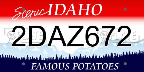 2DAZ672 Idaho License Plate