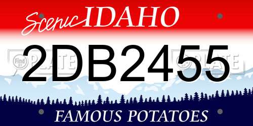 2DB2455 Idaho License Plate