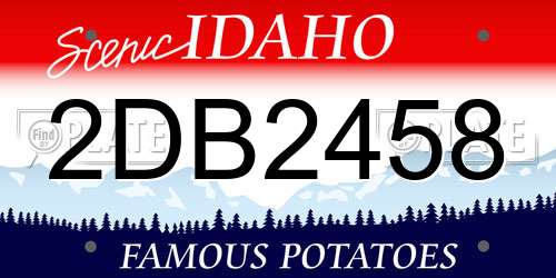 2DB2458 Idaho License Plate
