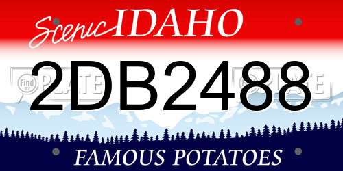 2DB2488 Idaho License Plate