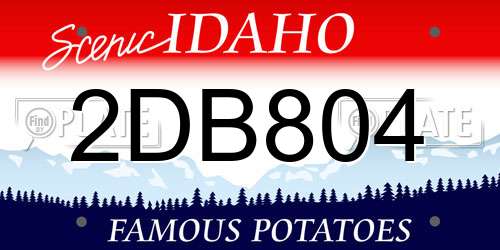 2DB804 Idaho License Plate
