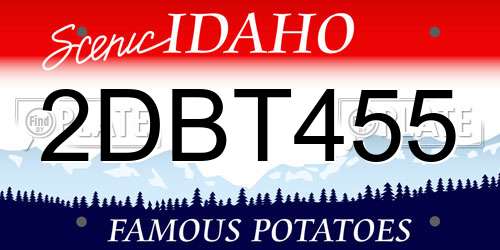2DBT455 Idaho License Plate